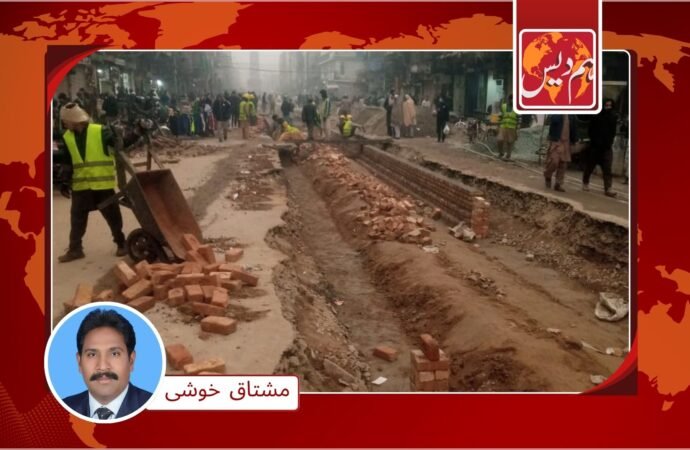 گھنٹہ گھر کےبازار تعمیراتی کام وجہ سے توڑ پھوڑ کی زد میں ‘ کاروباری سرگرمیاں ٹھپ